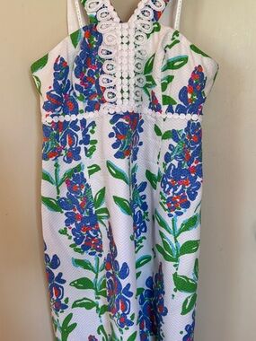 Lilly Pulitzer White Sundress Bluebonnet Print